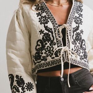Bohme Black and Cream Embroidered Jacket